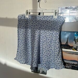 mini skirt with blue & white flowers